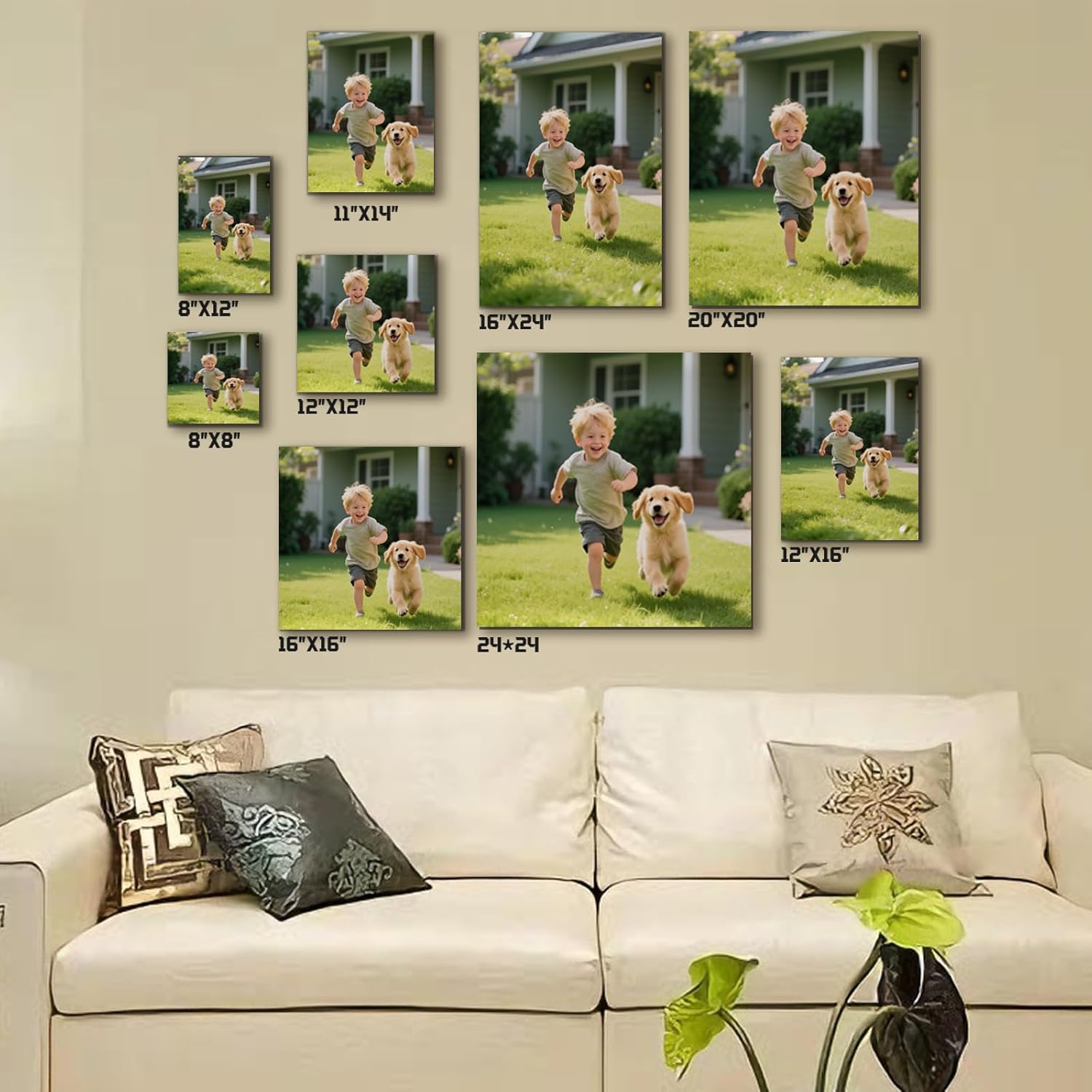 Skiennix Custom Canvas Prints - Personalized Framed Wall Art for Home Decor | Ideal Gift for Weddings, Pets, Family (6" L x 8" W)