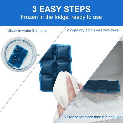 Blobuste Ice Packs - Reusable Thin Cold Packs | 4PCS Flexible Gel Freezer Packs for Lunch Boxes & Coolers