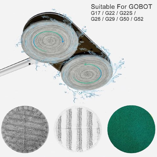 KOJEO Electric Mop Pads Replacement Cleaning Scrubber Mop Pads, 6.3 inches