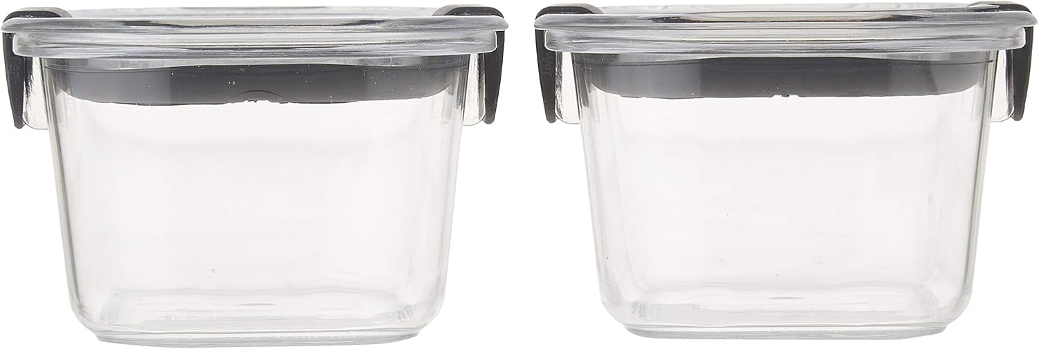 Rubbermaid Brilliance Food Storage Containers - Small 1.3 Cup Clear | 2-Pack for Freshness