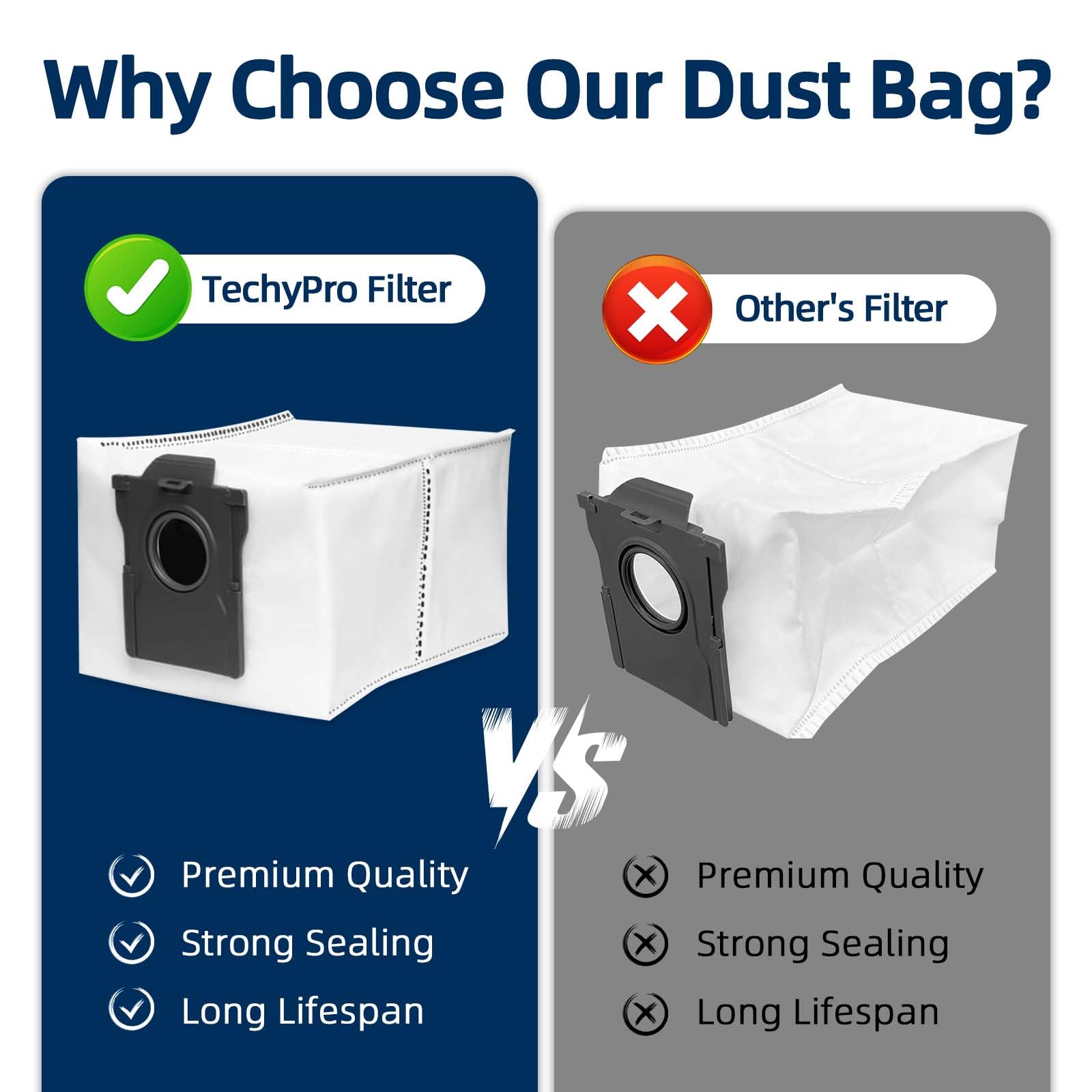 10 Pack Disposable Dust Bags Replacement for Dreame X50 Ultra/X40 Ultra/X30 Ultra/L50 Ultra/L40 Ultra/L10s Ultra Gen 2/L10s Pro Ultra Robot Vacuum Cleaner, 3.2L Dust Bag Accessories Parts