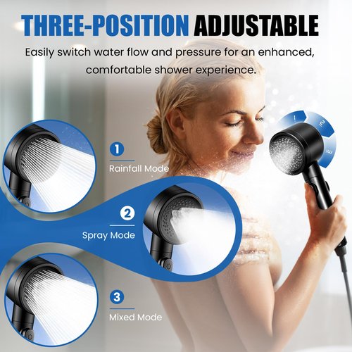 DEVA FRONSA Dual Shower Head for Couples, Double Shower System for Two People, 6+3 Adjustable Spray Modes-High Pressure Tandem Showerhead with 31.5~80.7" Extendable Rod / 78.7" Long Hose, Easy Install
