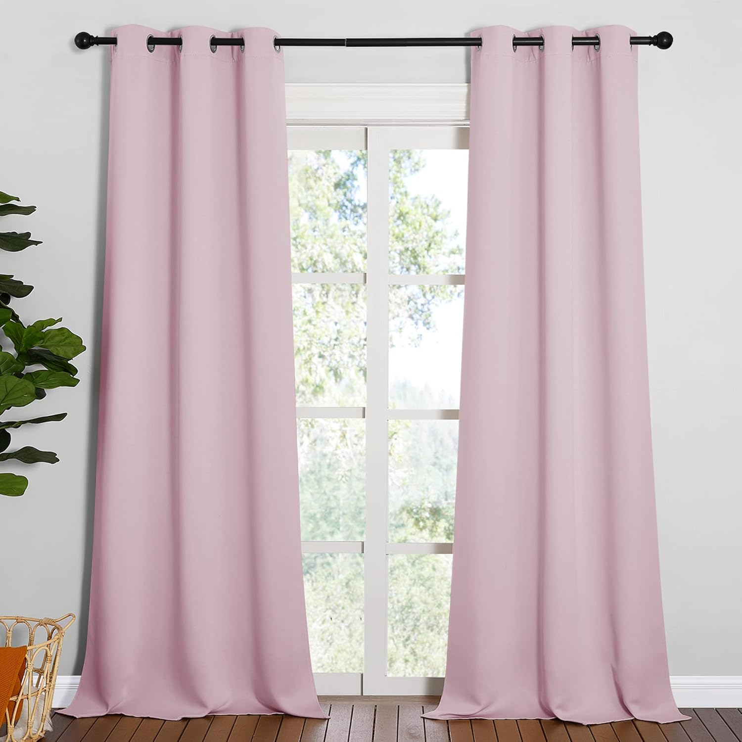 NICETOWN Room Darkening Drapes - Light Blocking Curtain Panels for Nursery | Soft Fabric, Lavender Pink, 42" x 95" (1 Pair)