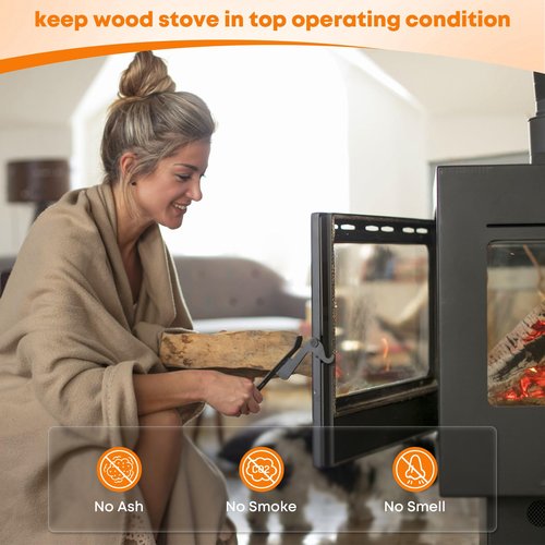 Stanbroil Wood Stove Gasket, 1" x 84" Graphite Impregnated Fiberglass Rope Seal and High-Temperature Cement Gasket Kit Replacement for Wood Stoves Door