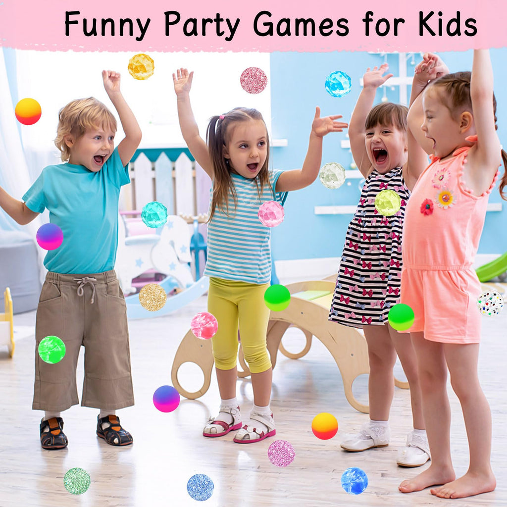 QYESQ Valentines Gifts for Kids - Valentines Day Cards for Kids School, 24 Pack Bouncy Balls, Fidget Toys Bulk, Valentine Exchange Party Favors Boys Girls Class Classroom Prize