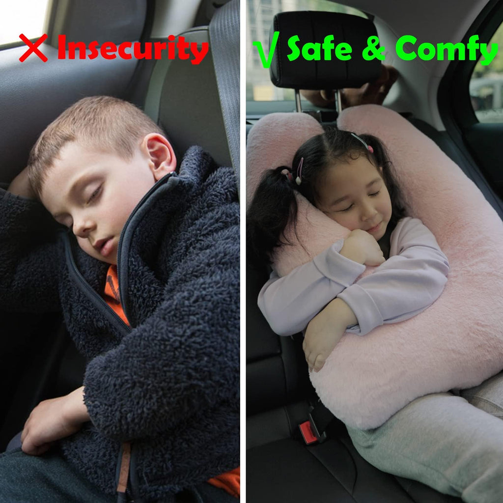 Atablyn Kids Neck Pillow for Travel Provides Double Support to The Head and Neck in Any Sleeping Position on Flights, Car, and at Home, Comfortable Airplane Travel Pillow