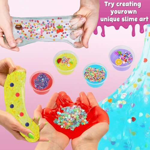CityActs Slime Accessories Kit for Kids - DIY Craft Supplies with Charms, Glitter & Foam Balls