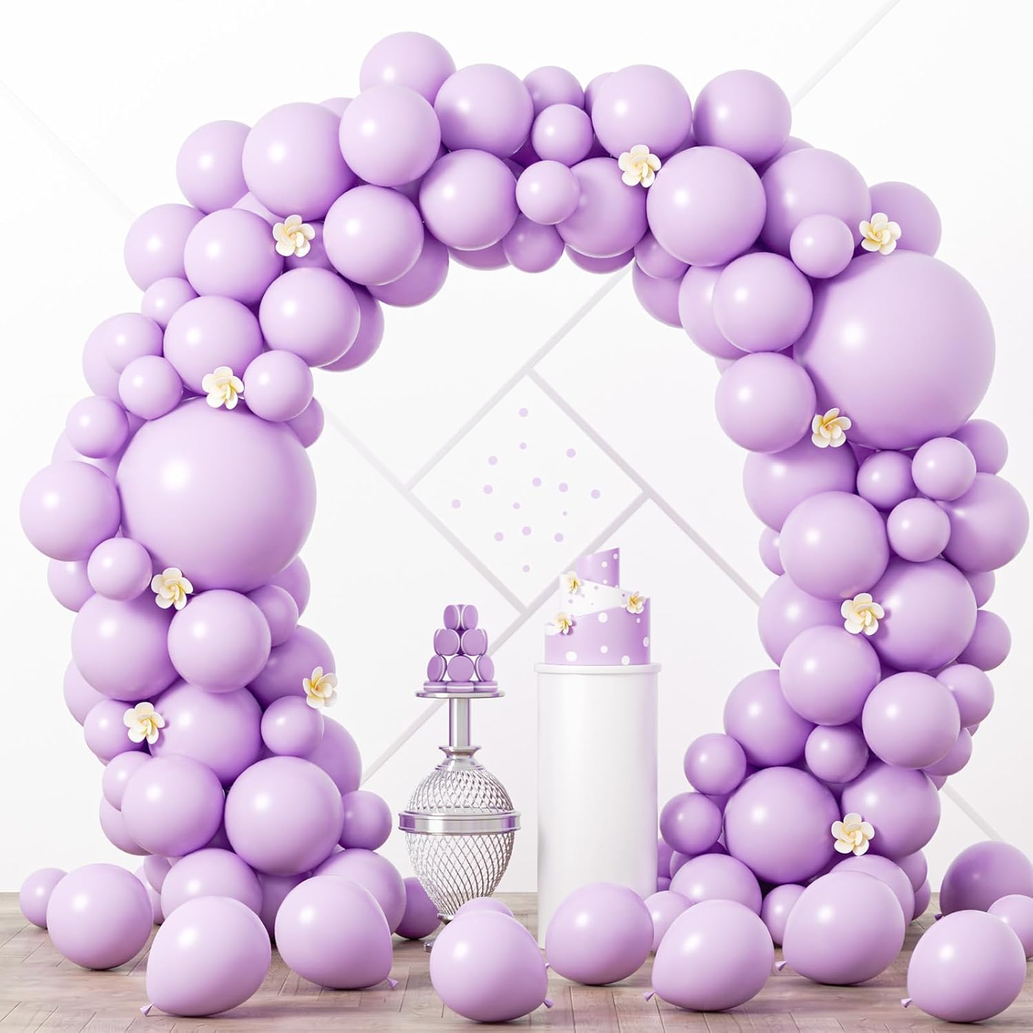 Voircoloria Pastel Purple Balloon Garland Kit - 90 Pack in 18/12/10/5 Inch Sizes for Weddings, Graduations & Parties