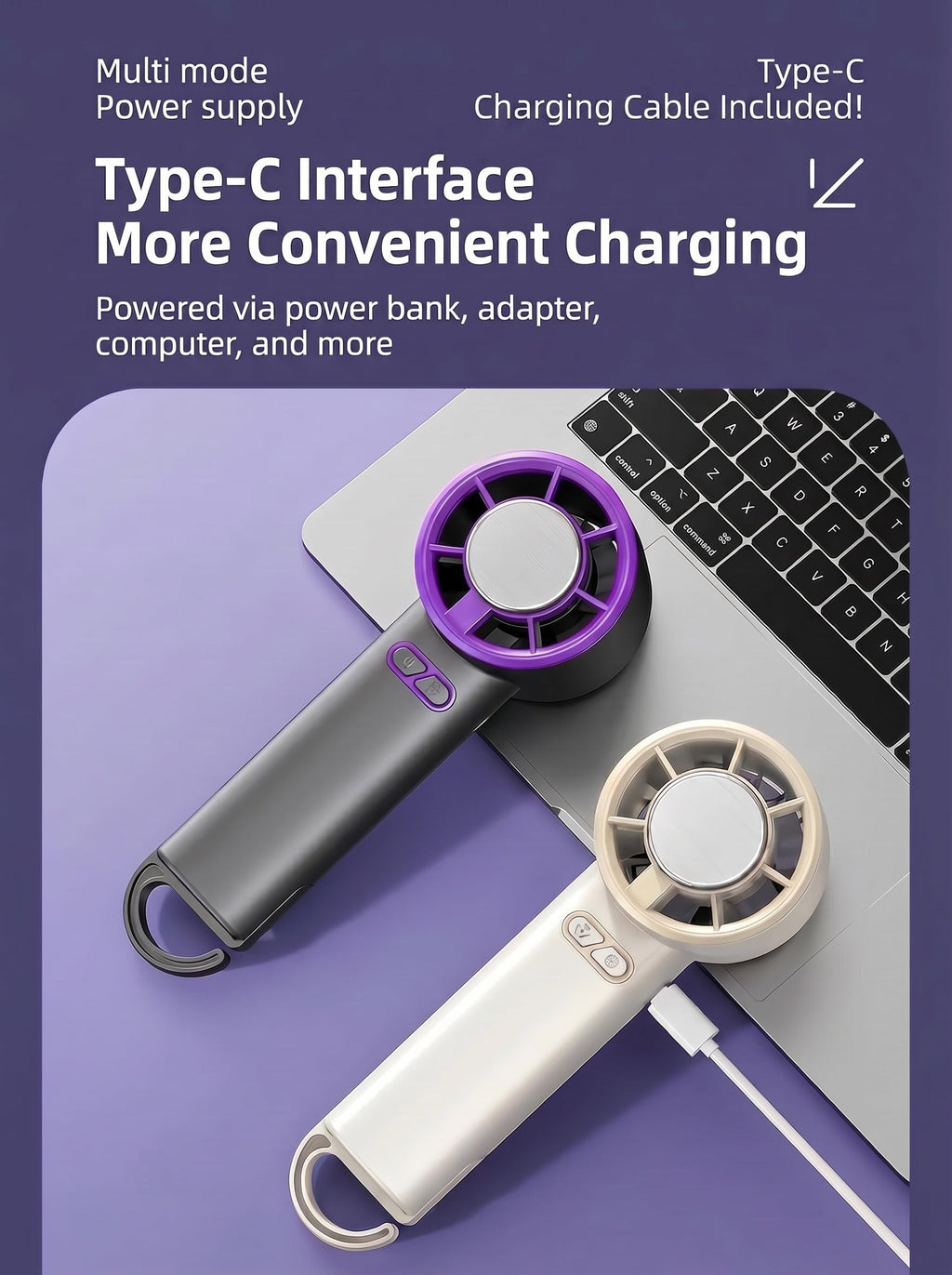 Uselective Personal Hand held Fan -Y32 Pro I portable Mini Fan with Long Battery Performance - Ultra-Quiet for New Cooling Technology - Perfect Summer Gift for Travel & Outdoors（purple）