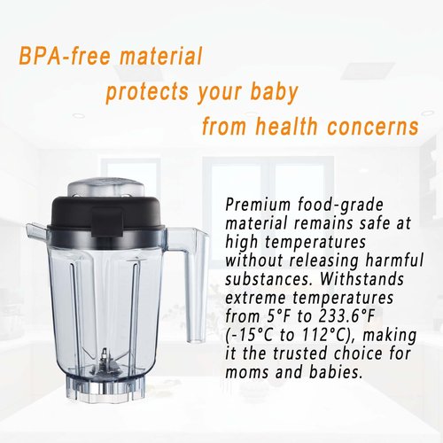 EastFune for Blenders 32oz Dry Grains Container, replace 5000 5200 6300 6500 7500 Pro 200 500 750 E310 E320 etc, compatible with Classic/Professional/Explorian Series Pitcher Jar Cup
