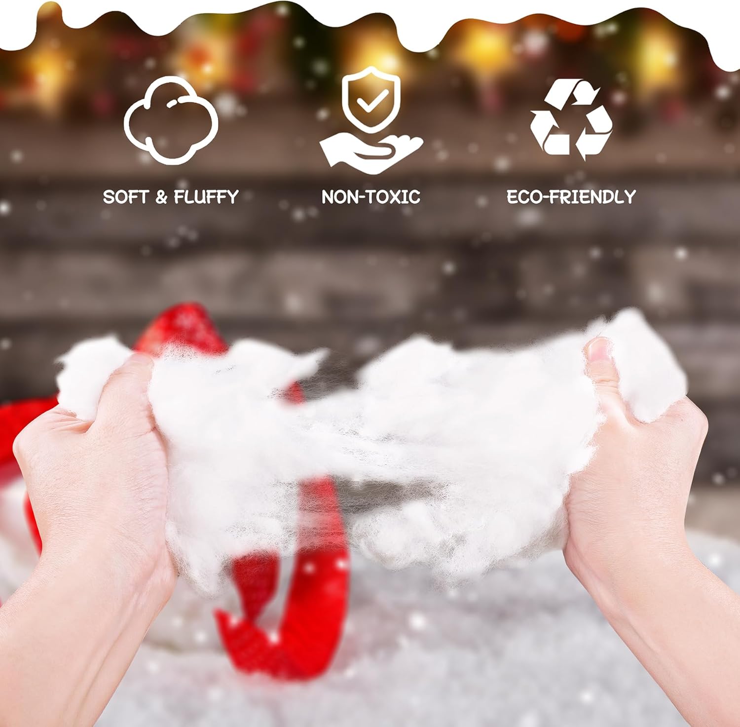 Skiennix Fake Snow Decor - 520g Fluffy Artificial Snow for Christmas & Holiday Displays