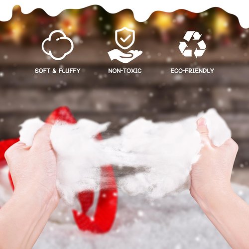 Fake Snow 1040g/36.7oz Fluffy Artificial Snow for DIY Mantle Table Village Nativity Displays,Soft Cotton Fake Snow Clouds for Winter Christmas New Year Wedding Birthday Valentines Party Decoration