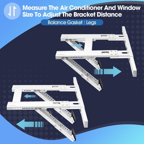 getlstub Air Conditioner Support Bracket, Adjustable Window AC Bracket, No Drilling, Heavy Steel Air Conditioner Stand Fit Most Single and Double-Hung Windows, Hold Up to 220lbs