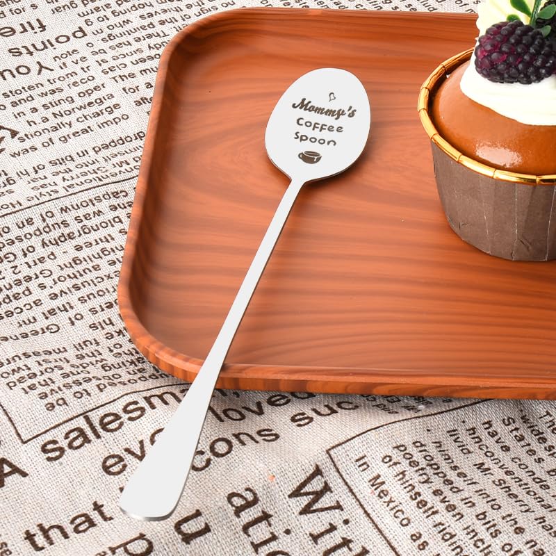 Engraved Stainless Steel Coffee Spoon for Mom - Funny Gift from Kids
