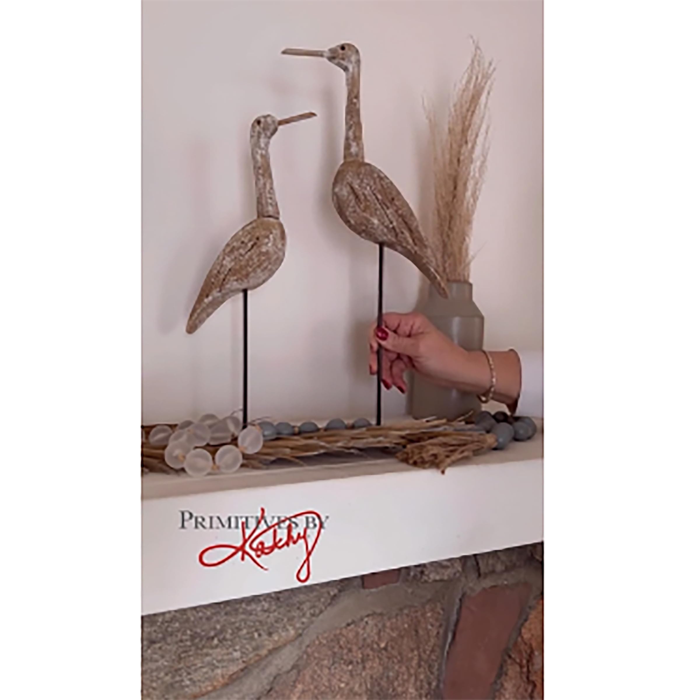 Primitives by Kathy Standing Herons Decorative Sitter Set, 9.75" x 18.75" x 3"