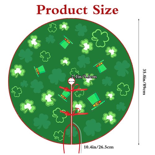 Avxdbr St Patricks Day Reversible Tree Skirt 35 Inch Valentine Tree Skirts Double Sided Plush Christmas Tree Skirt Heart Shamrock Holiday Party Decorations