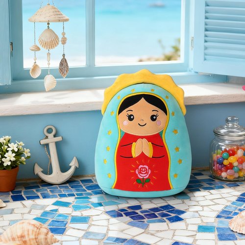 InIsaJace Lady of Guadalupe Plush Pillow, 8 Inches Jesus Plush Stuffed Doll Religious Virgin Maria Plushies Toys Gifts, Christian Easter Christmas Party Favors Decorations