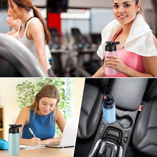 Foaincore 24 Pack Bulk Water Bottles 17 oz Aluminum Reusable Sports Bottles, Employee Appreciation Gifts for Team, Coworker, Staff, Office, Christian Charity Donation Supplies