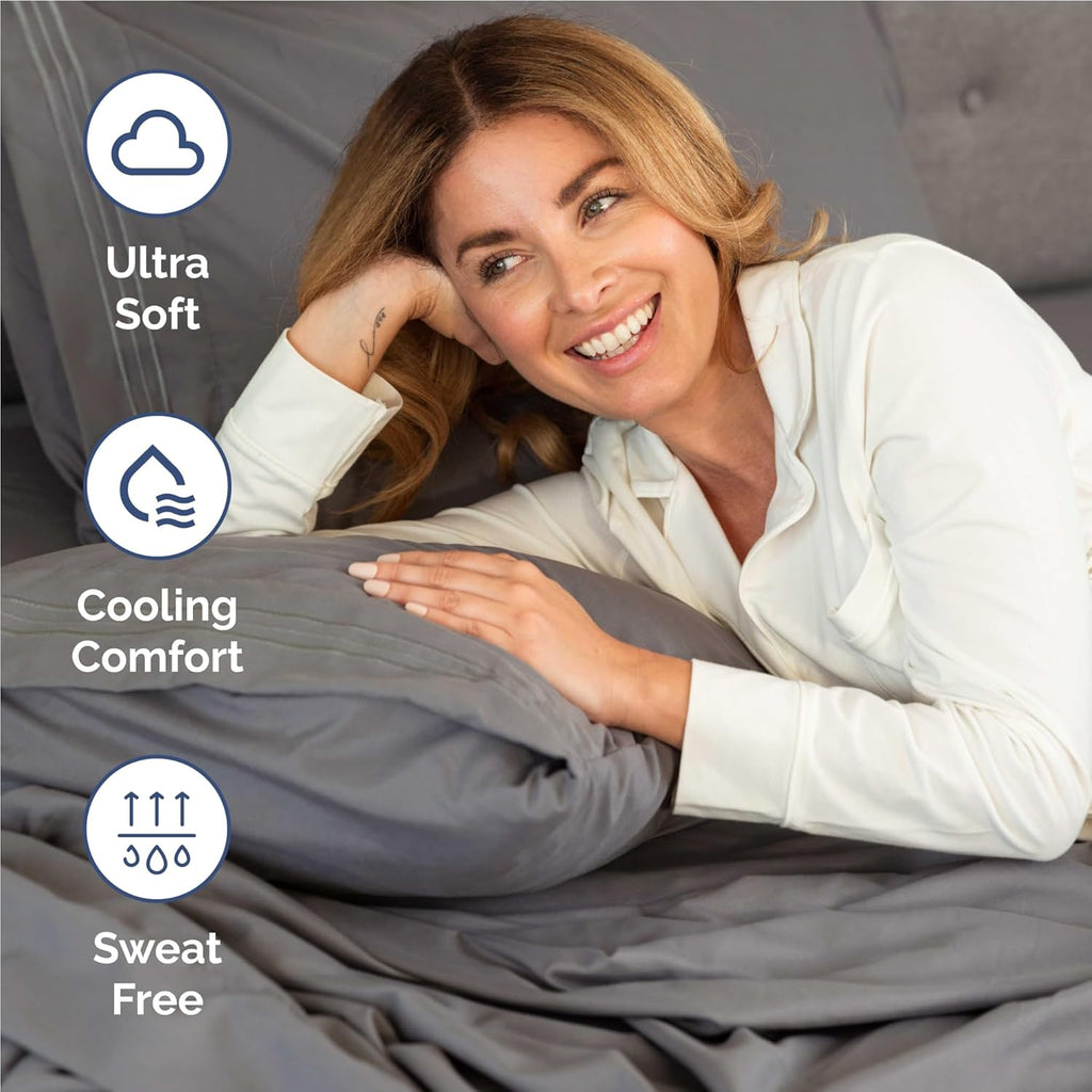 Skiennix Full Size 4-Piece Sheet Set - Comfy, Breathable & Cooling Luxury Bedding - Deep Pockets, Ultra-Soft, Dark Grey