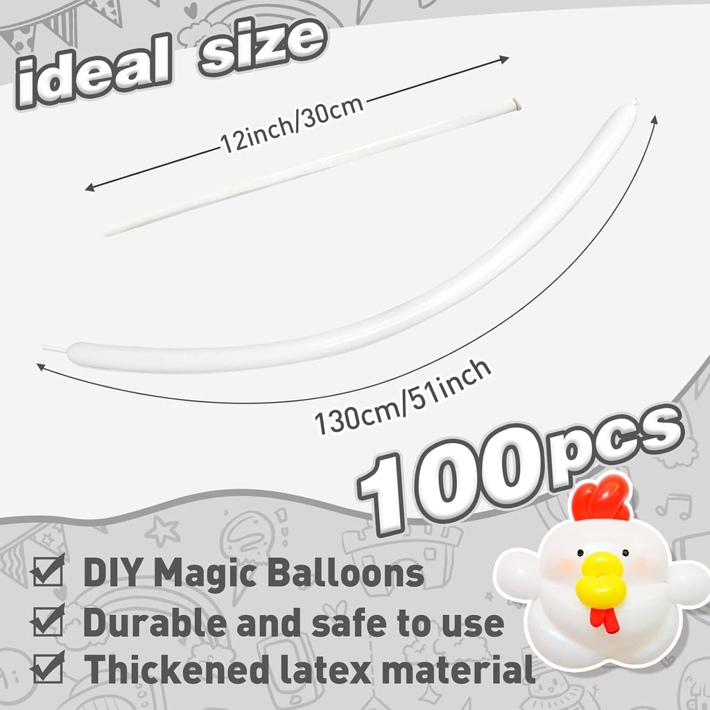 Skiennix 100 Pcs White 260 Balloons Garland Kit - Perfect for Christmas, Birthdays & Weddings