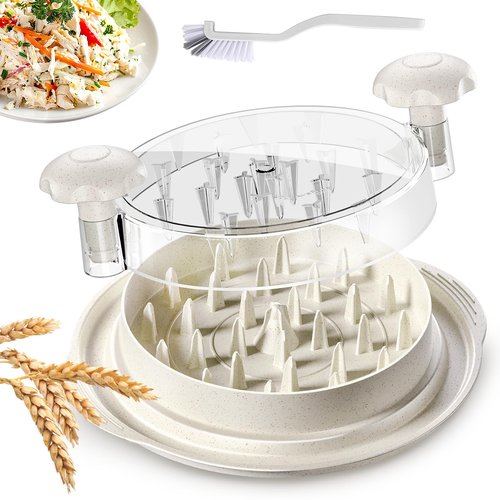 Large Wheat Straw Chicken Shredder: Heavy Duty & Anti-Slip for Chicken/Pork/Beef, Dishwasher Safe & BPA Free, Deep Design for Cooking Enthusiasts