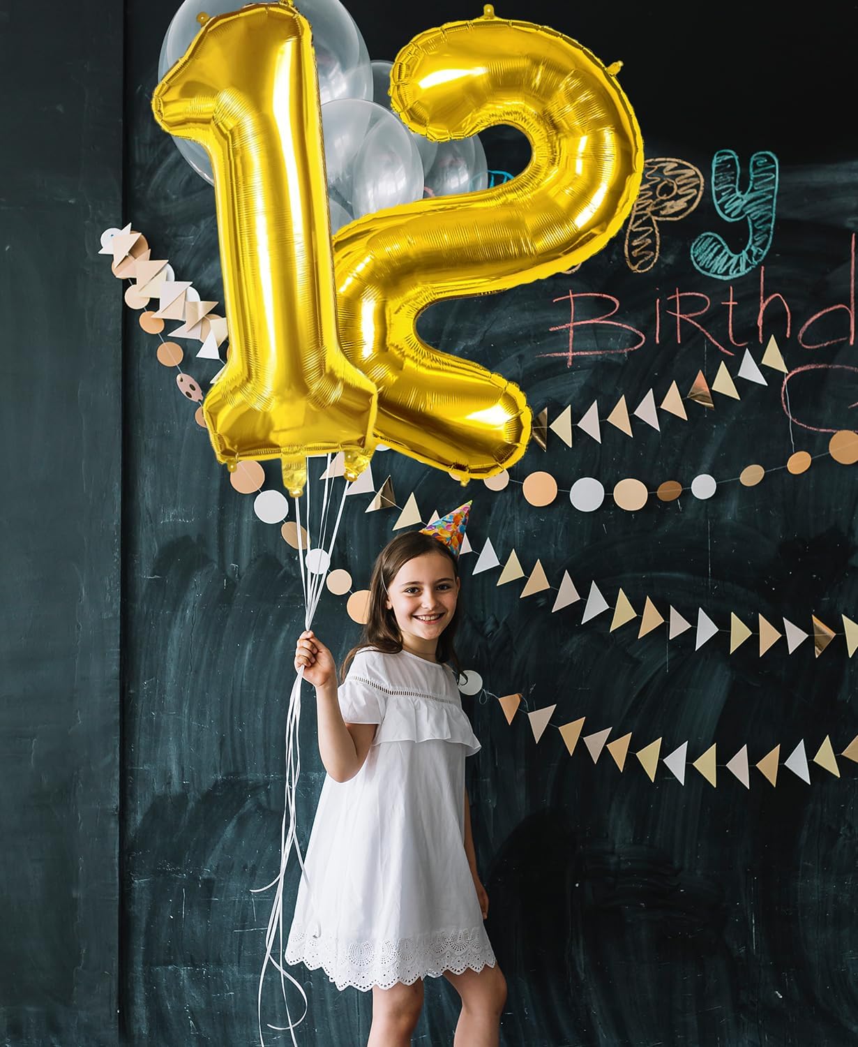 Smlpuame 40-Inch Gold Number Balloons 0-9 | Large Helium Foil Balloons for Birthday & Anniversary Celebrations