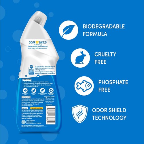Lemi Shine Toilet Bowl Cleaner - Bleach-Free Formula for Tough Stains & Odor - 24 fl oz (6 Pack)