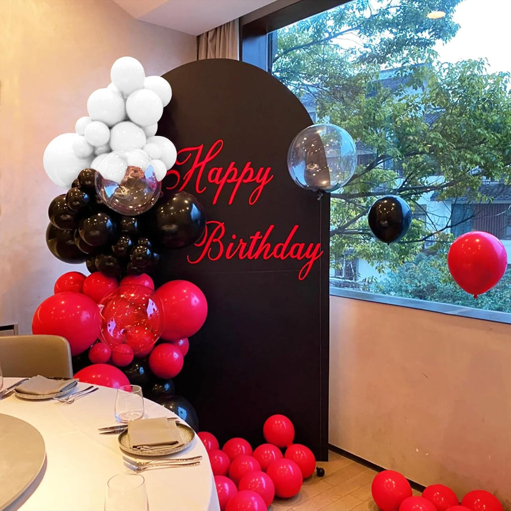 Matte Black & Red Balloons by [Brand Name] - 100-Pack 12-Inch Latex Balloons for Birthday & Graduation Decor