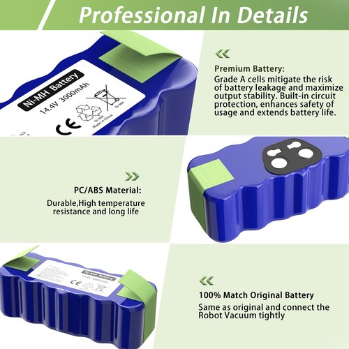 JOTACT for Roomba Battery iRobot XLife xlife Extended Ni-MH for iRobot Roomba 500 600 700 800 900 R3 Series 980 880 870 790 780 770 760 530 531 532 540 550 560 570 620 630 650 660
