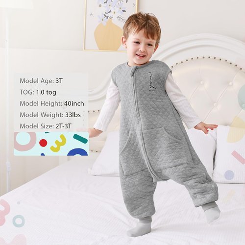 HOMEAL Toddler Sleep Sack - 1.0 TOG Wearable Blanket for Kids | Soft Cotton (2T–3T)