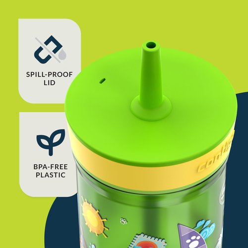 Contigo Leighton Tumbler with Straw, 14 oz, Cool Lime PAW Patrol (Color changing straw); Glacier PAW Patrol (Color changing body)