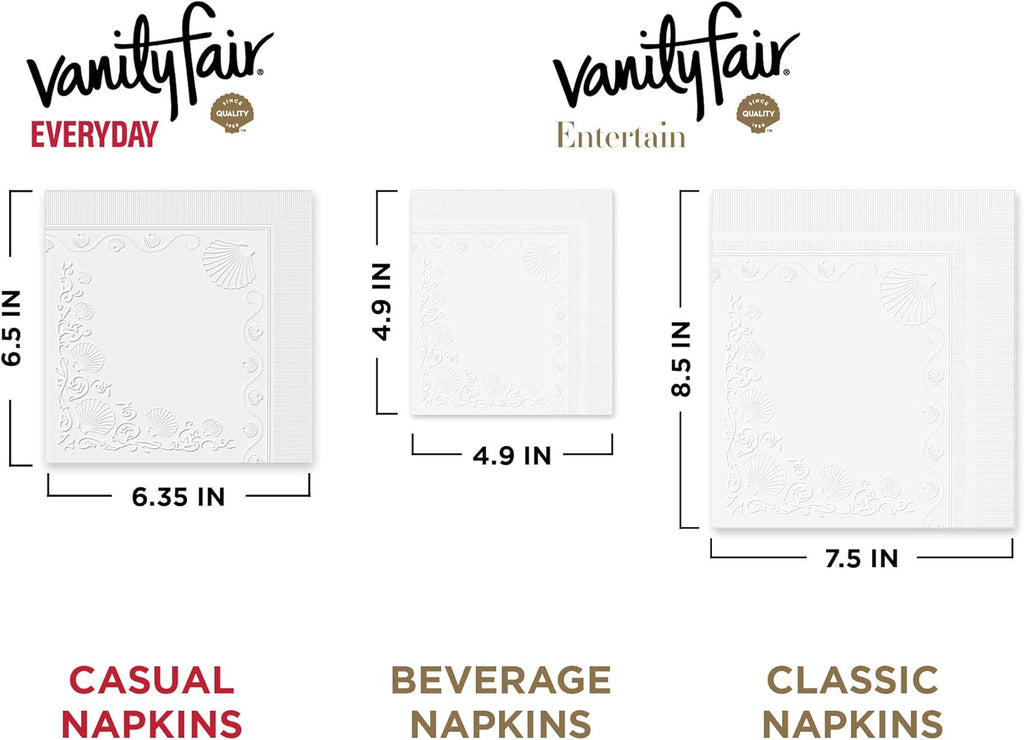 Vanity Fair Everyday Paper Napkins - Soft & Smooth Disposable Napkins | 200 Count for Daily Use