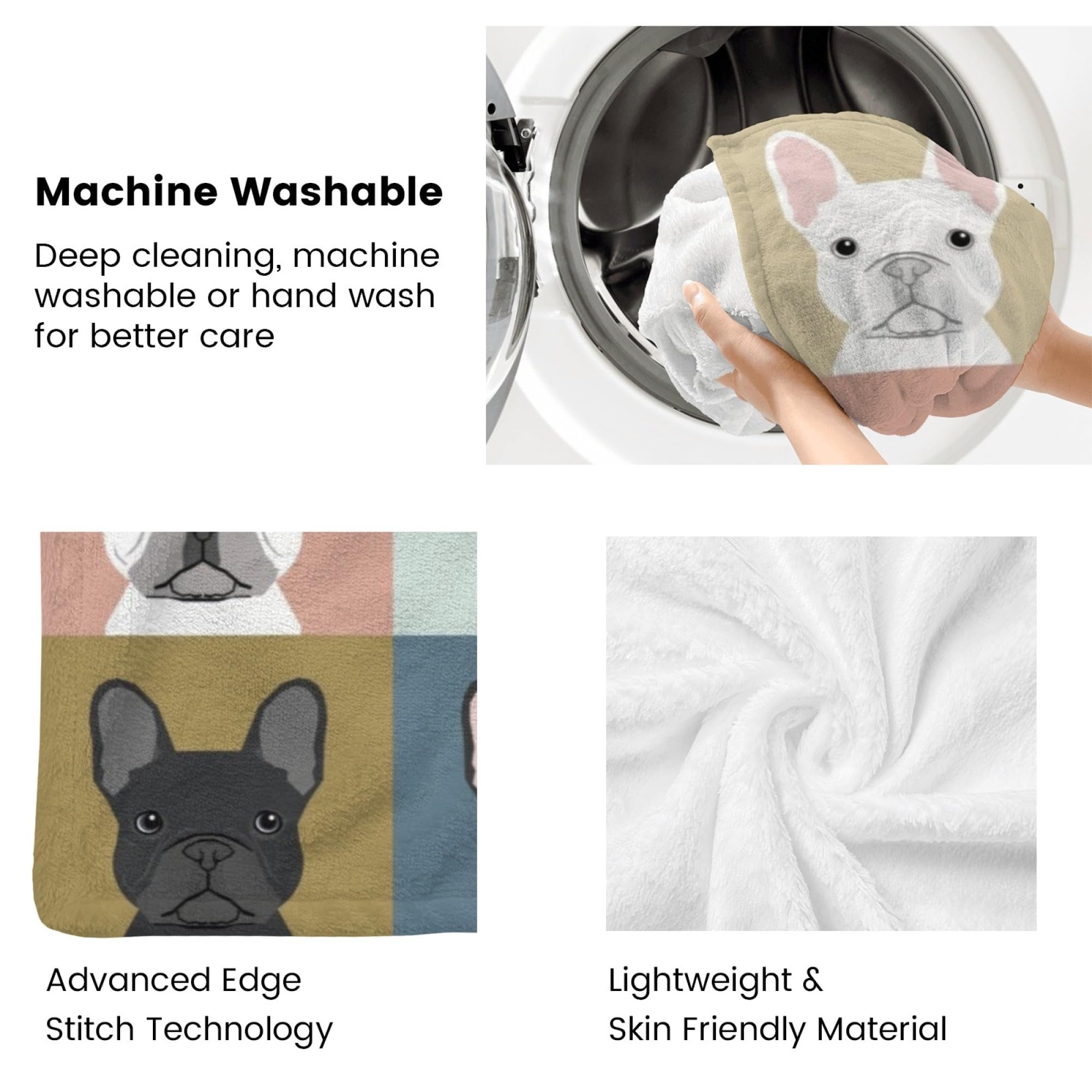 French Bulldog Blanket Gifts Super Soft Bulldog Dog Throw Blanket, Warm Cozy Fluffy Lightweight Blankets and Throws for Couch Sofa Bed 50"X40"