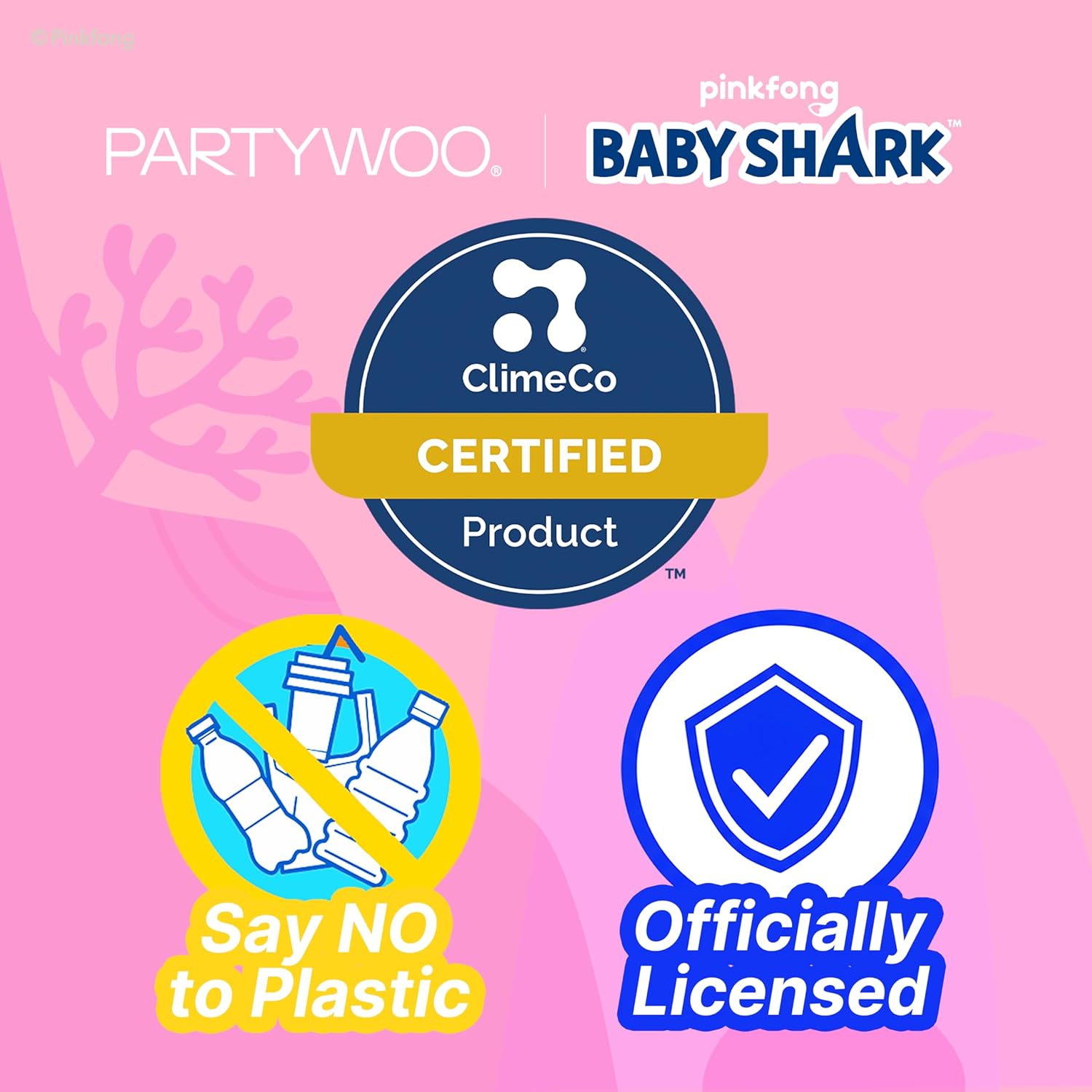 PartyWoo Baby Shark Pink Foil Number 1 Balloon - 40 Inch Mylar Helium Birthday Decoration for Kids