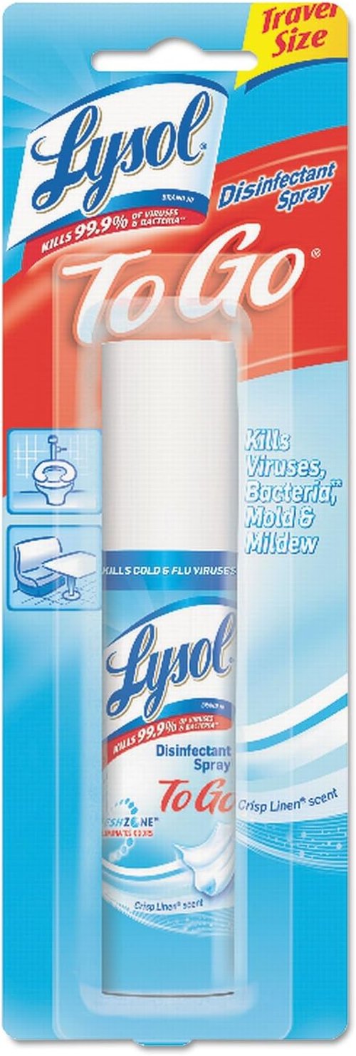 Lysol Disinfectant Spray - Crisp Linen Scent | Travel Size 1 Ounce (Pack of 8)
