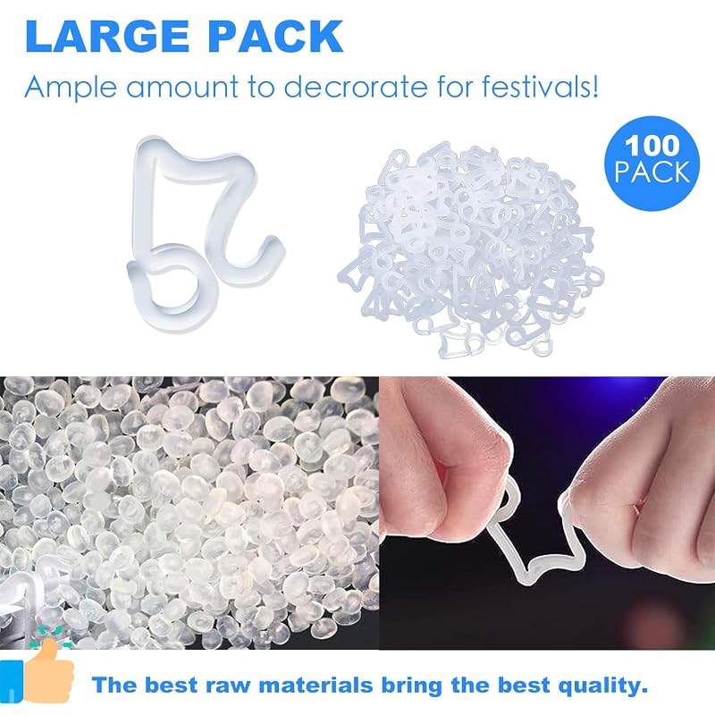Weatherproof Gutter Clips for Outdoor Lights – 100 Pack, No Tools