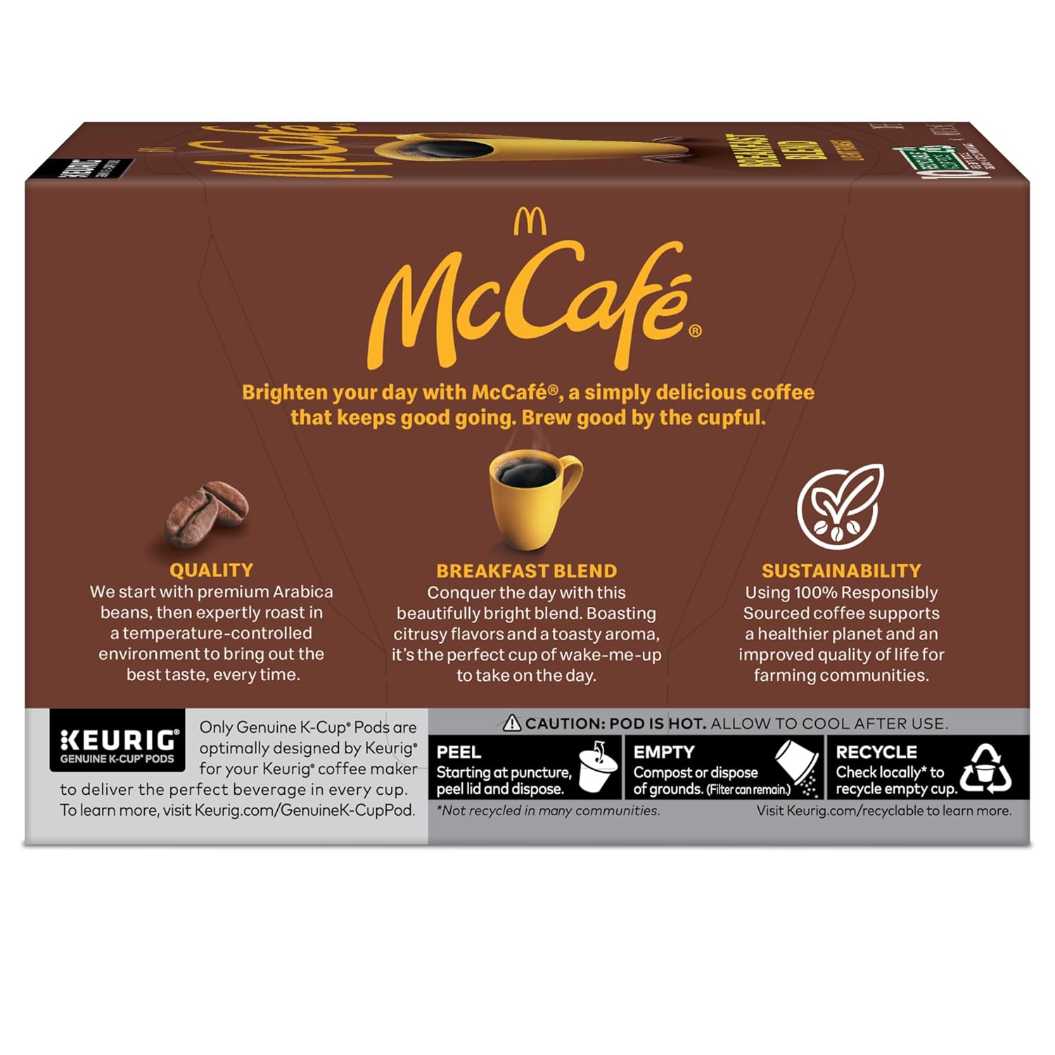 McCafe Breakfast Blend Coffee Pods - Light Roast Single Serve K-Cup | 60 Count (6 Packs of 10)