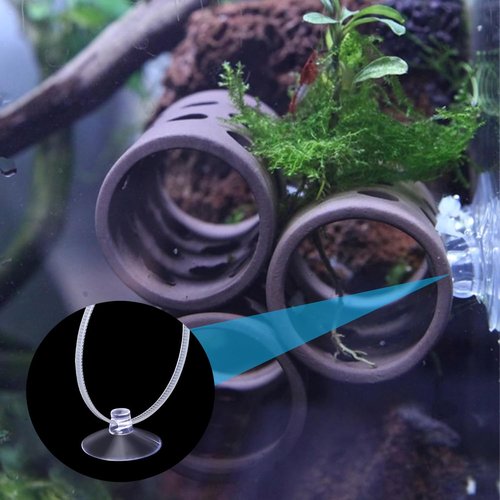 ANCIRS 30pcs Suction Cups - 25mm Rubber Holders with 50 Transparent Zip Ties for Home & Aquarium Decor