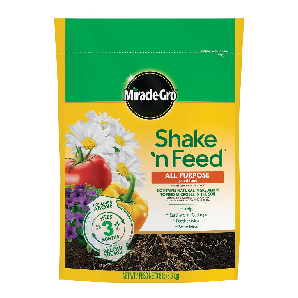 Miracle-Gro Shake 'N Feed All Purpose Plant Food - Feeds Indoor & Outdoor Plants for 3 Months | 8 lbs.