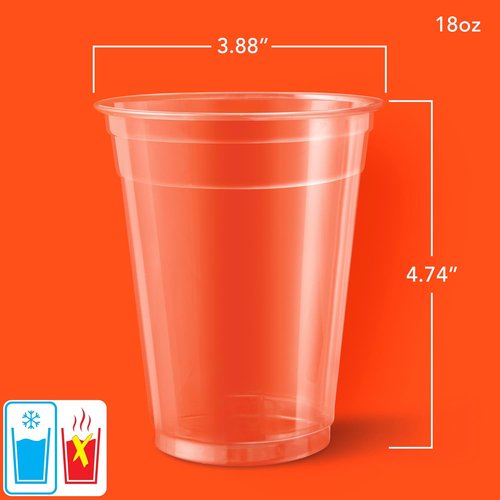 Hefty Clear Plastic Party Cups - 18 Ounce Size, 140 Count for Effortless Entertaining
