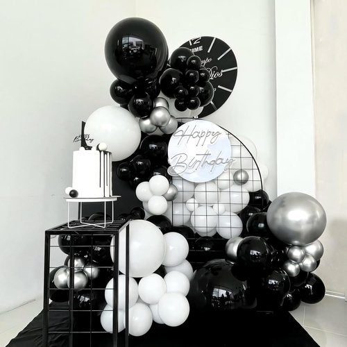 Black Balloons Kit by [Brand Name] - 135pcs in 5-18 Inch Sizes | Perfect for Parties & Celebrations