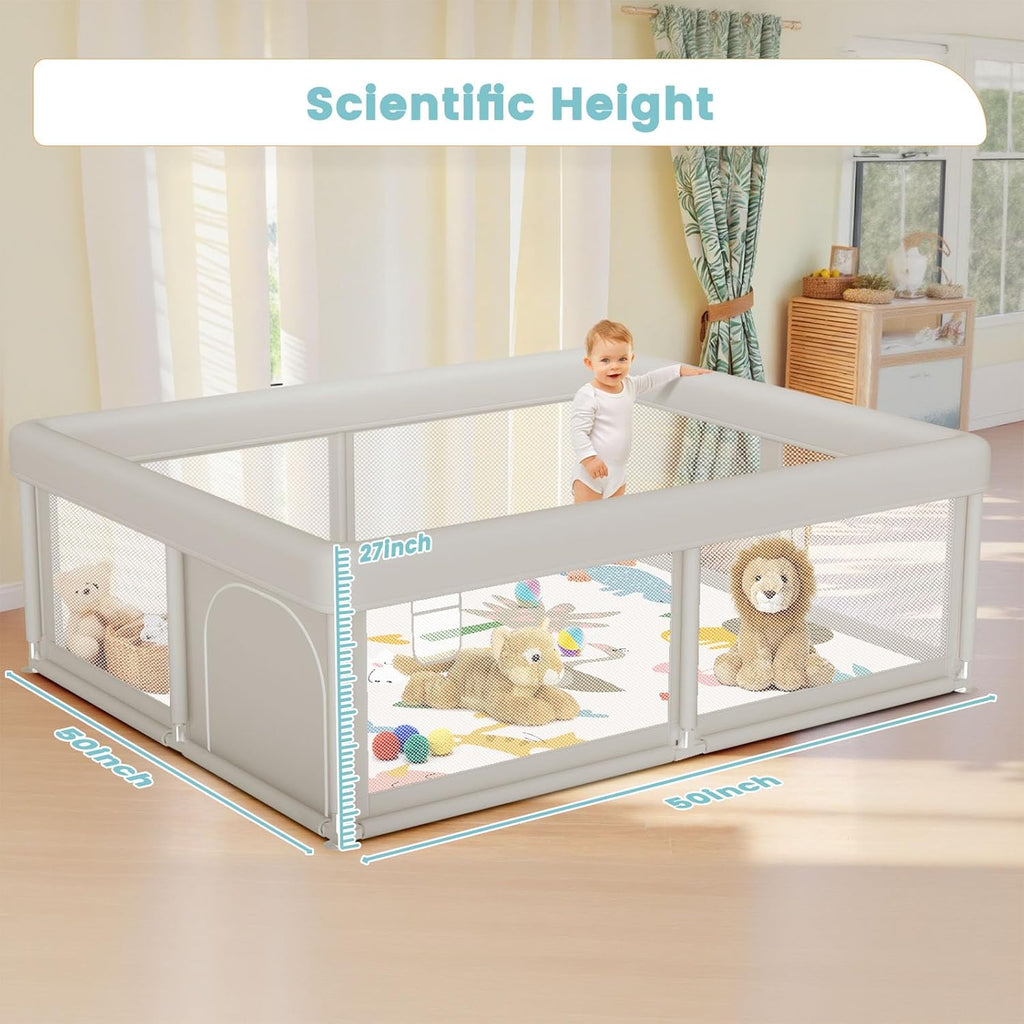 Regine Switzerland Baby Playpen - Sturdy Safety Playpen with Gate | 50x50 Inch Indoor & Outdoor Activity Center