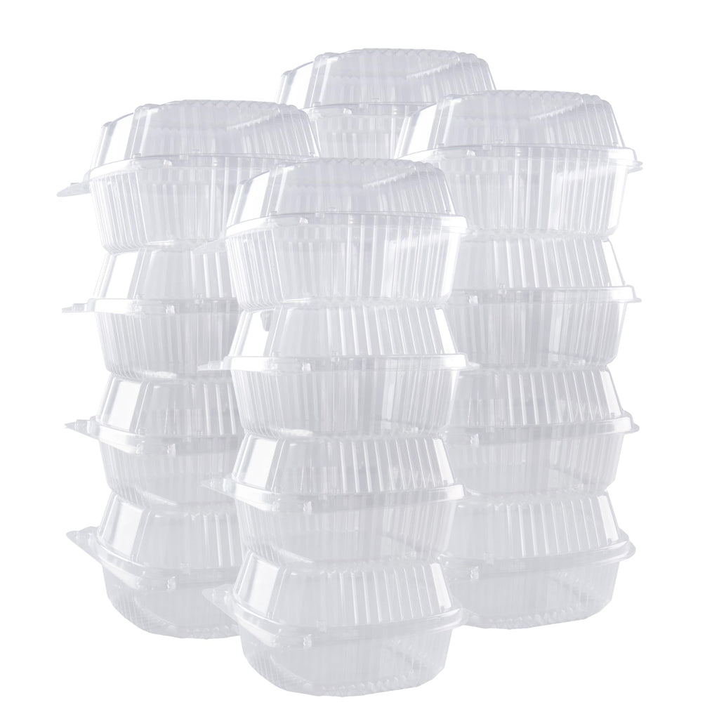 O’Creme Bakeable Plastic Mini Cake Pan with Container - Baking Pan With Non-Stick Silicone - Reusable Mold For Baking and Much More - and Clear Snap-Closure Container - 50 Cake Pans + 50 Containers