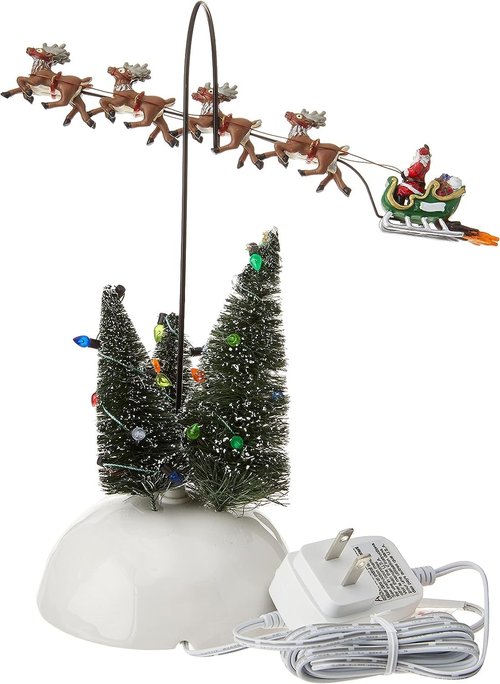 Department 56 Flaming Sleigh Animated Figurine - Christmas Vacation Village Accessory, 10 Inch, Multicolor