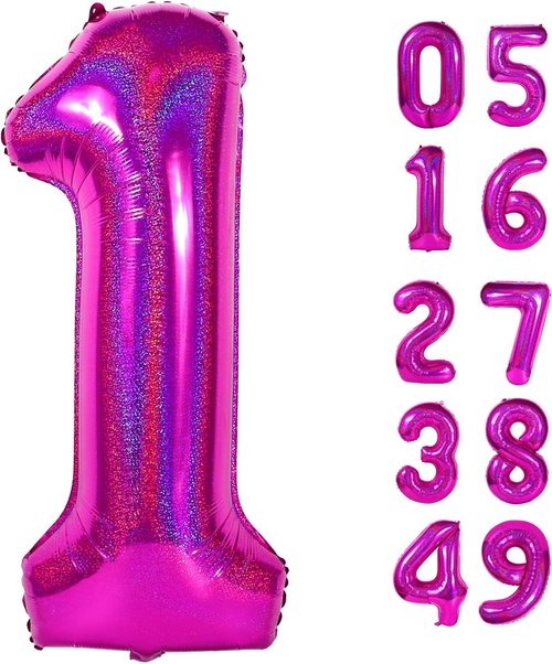 40 Inch Hot Pink Number 1 Balloon by [Brand Name] - Perfect First Birthday Decoration for Girls