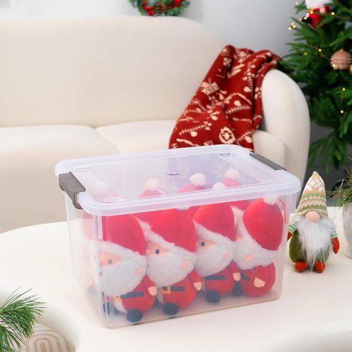 Citylife 32 QT Plastic Storage Bins - Stackable Latching Containers for Organizing Garage, Closet & Kitchen | 4-Pack