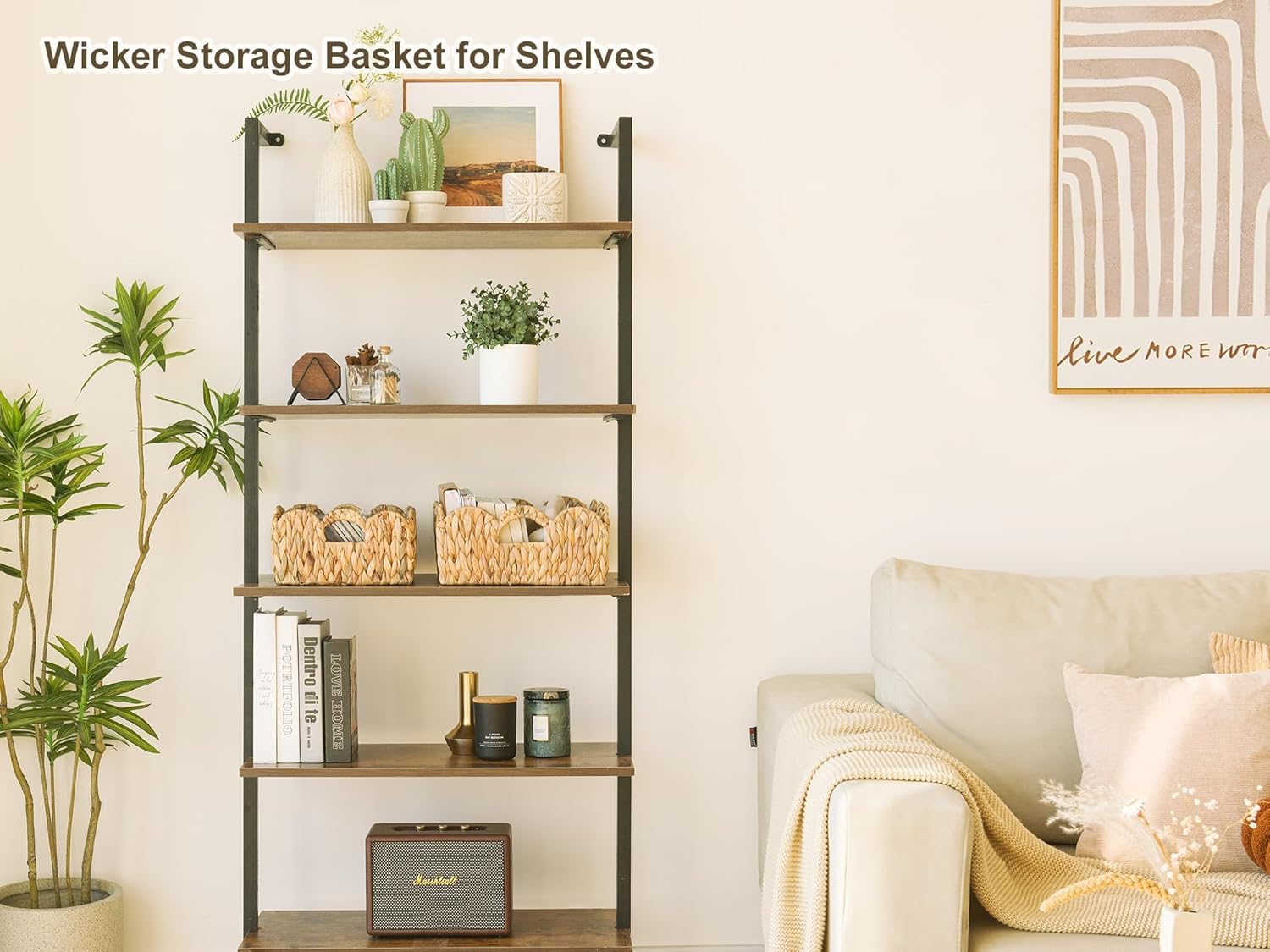 StorageWorks Woven Wicker Baskets - Stylish Organizing Solution with Handles | Set of 2