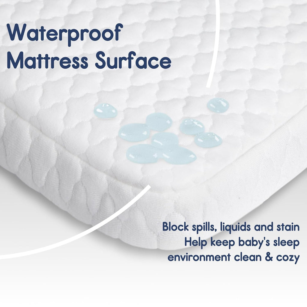 Pro Goleem Pack and Play Mattress - Waterproof Firm Playard Mattress Pad with Carry Bag | 38"x26" Size