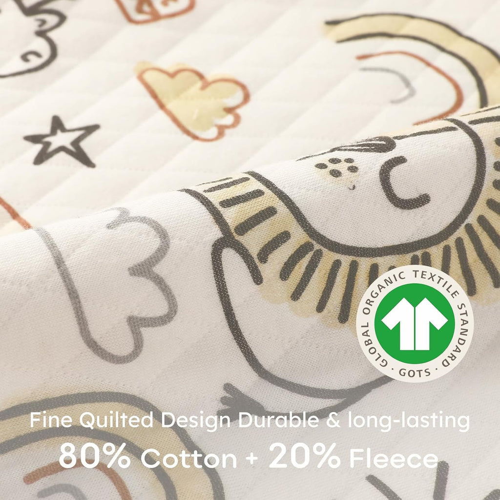 Yoofoss Baby Sleep Sack - 1.0 Tog Organic Cotton Long Sleeve Wearable Blanket for Newborns | 0-6 Months