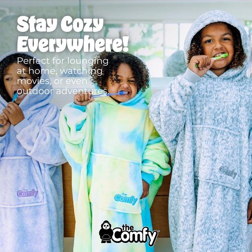 THE COMFY Dream Jr for Kids | Lightweight Microfiber Fleece Wearable Blanket with Hood & Pocket | Seen on Shark Tank
